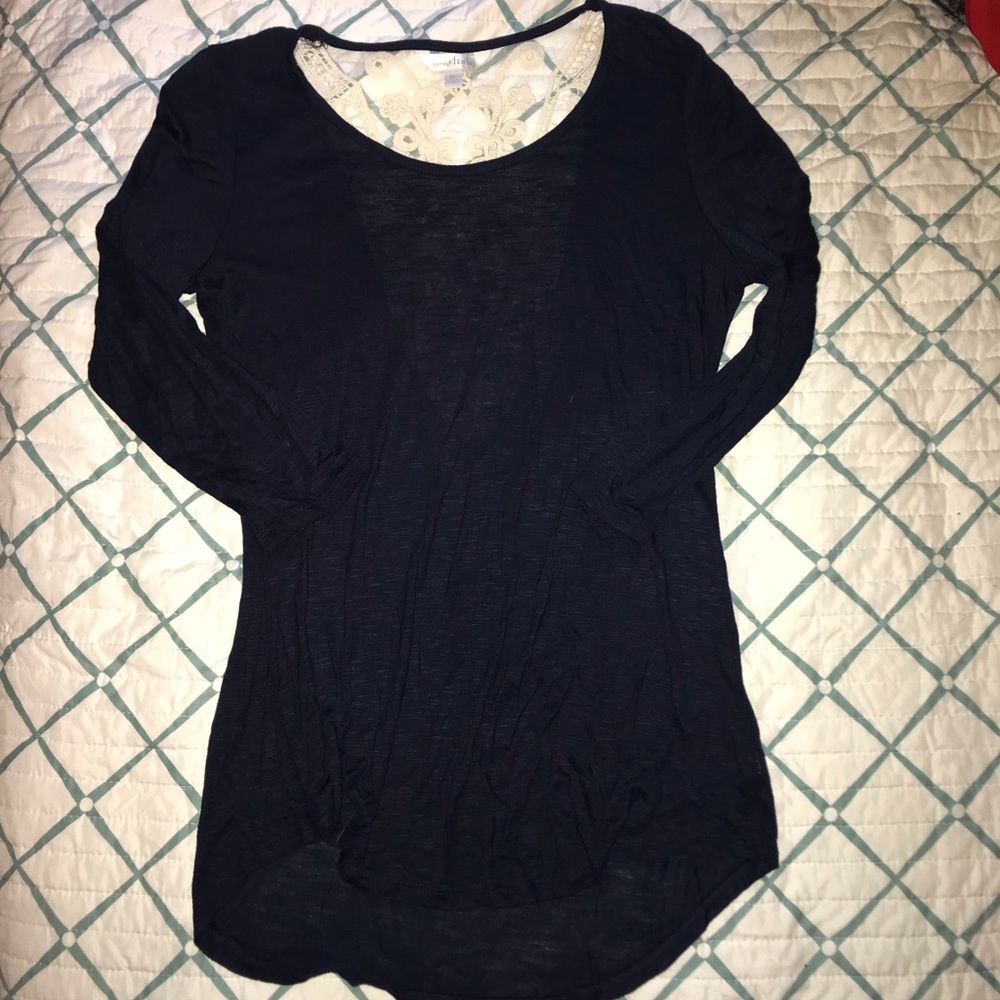 Navy Lace Shirt